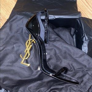 YSL Black and Gold Opyum Sandal